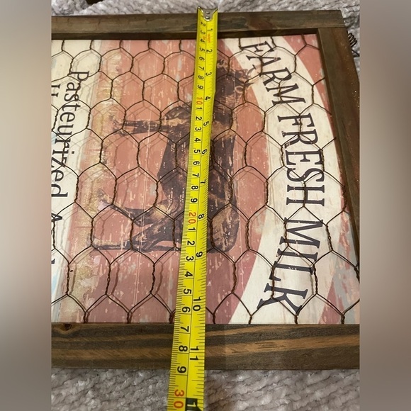 Farmhouse Kitchen Rooster and Cow Chicken Wire Pictures Country Farmhouse Decor - Picture 7 of 13